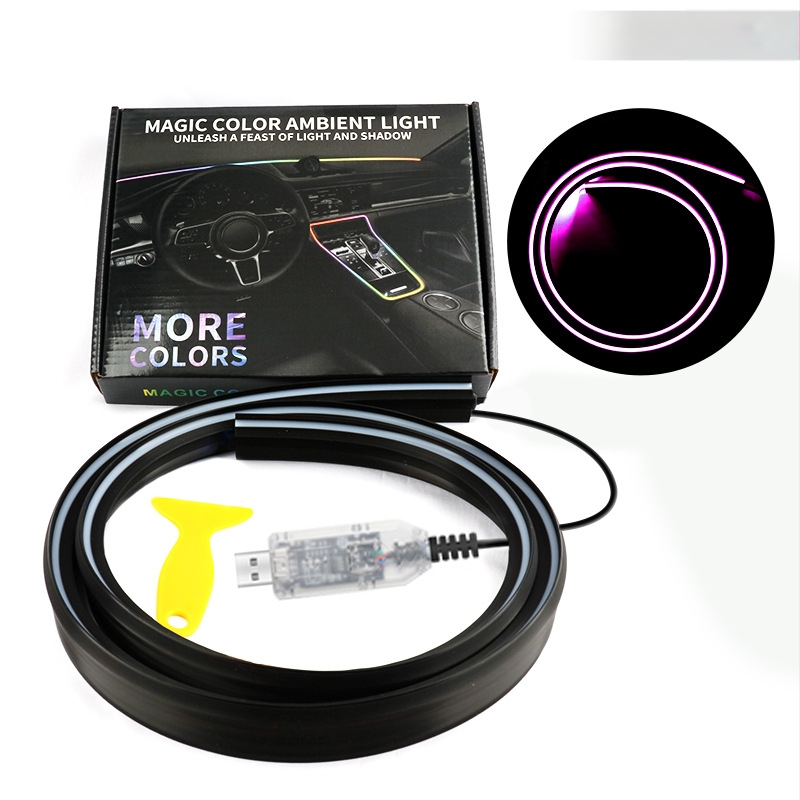 Амбиентна LED лента за предното стъкло на автомобила – акрил, 13W, 5V, 0.8A