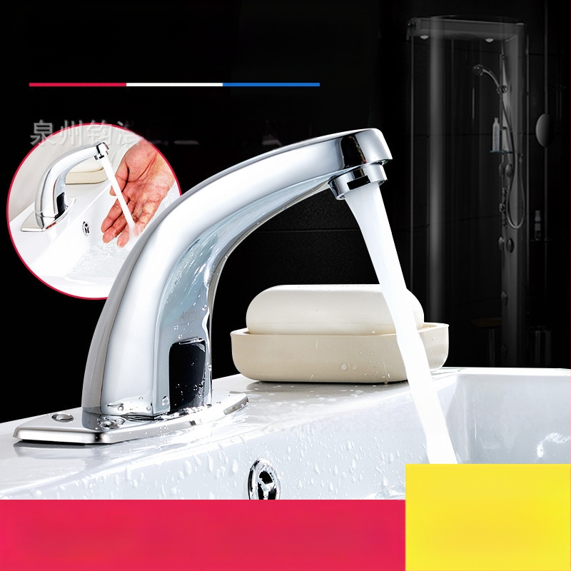 Senzorový kohútik na umývadlo - nerezová oceľ, keramický diskový ventil, montáž na dosku, Ø20 vstup/výstup, jednorukové ovládanie