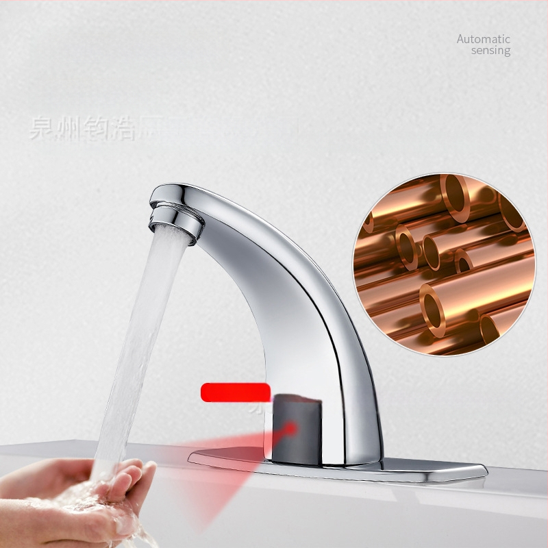 Senzorový kohútik na umývadlo - nerezová oceľ, keramický diskový ventil, montáž na dosku, Ø20 vstup/výstup, jednorukové ovládanie