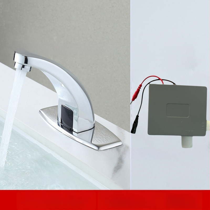 Senzorový kohútik na umývadlo - nerezová oceľ, keramický diskový ventil, montáž na dosku, Ø20 vstup/výstup, jednorukové ovládanie