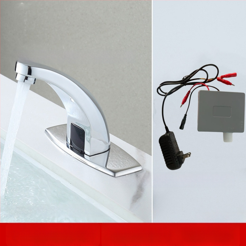 Senzorový kohútik na umývadlo - nerezová oceľ, keramický diskový ventil, montáž na dosku, Ø20 vstup/výstup, jednorukové ovládanie