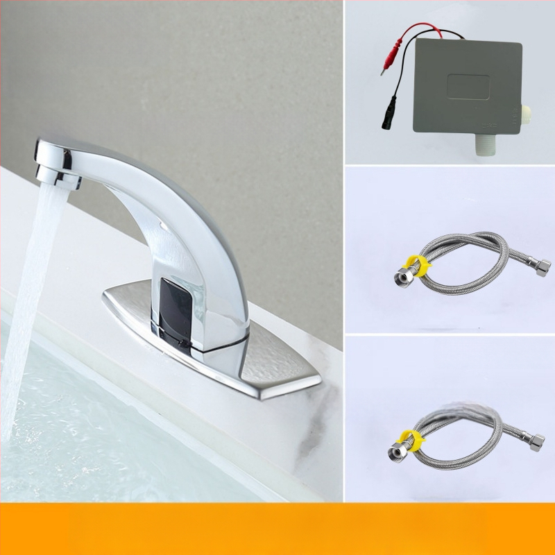 Senzorový kohútik na umývadlo - nerezová oceľ, keramický diskový ventil, montáž na dosku, Ø20 vstup/výstup, jednorukové ovládanie