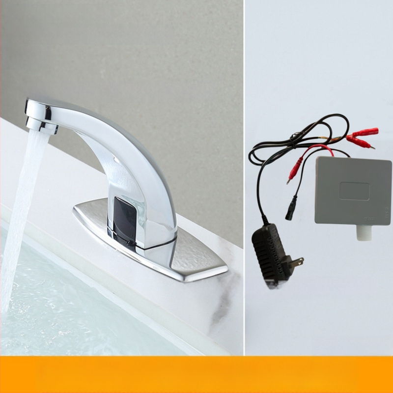 Senzorový kohútik na umývadlo - nerezová oceľ, keramický diskový ventil, montáž na dosku, Ø20 vstup/výstup, jednorukové ovládanie