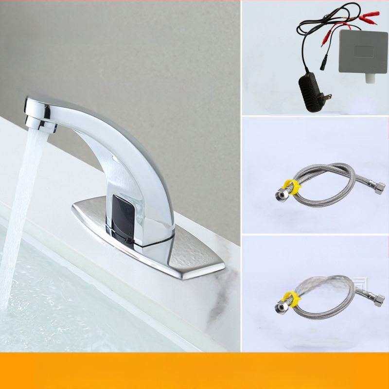 Senzorový kohútik na umývadlo - nerezová oceľ, keramický diskový ventil, montáž na dosku, Ø20 vstup/výstup, jednorukové ovládanie