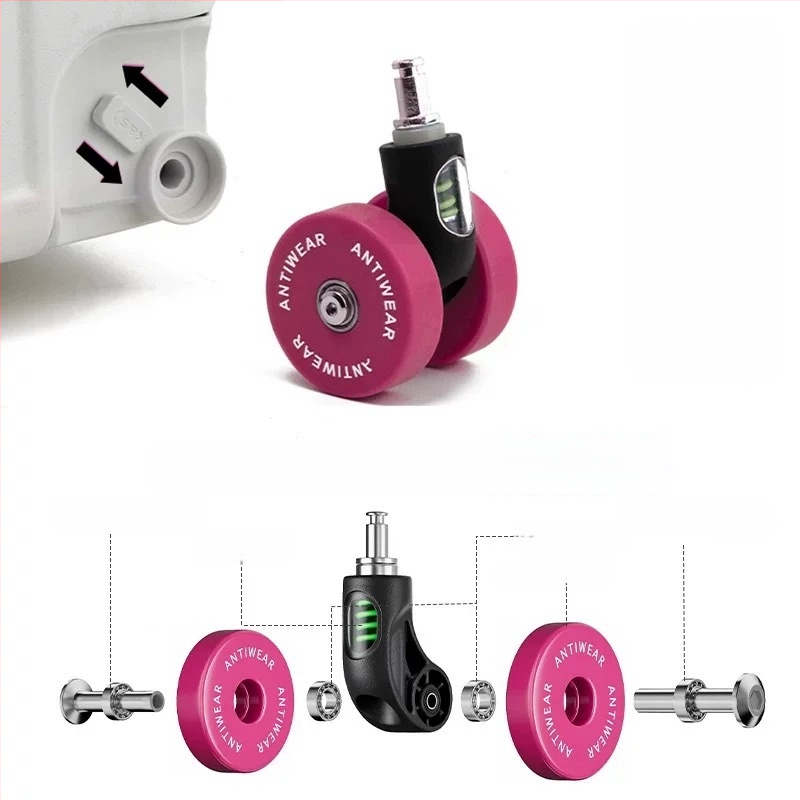 Set de roți pentru bagaje cu roți universale silențioase — Mige Fort, PU întărit, ultra-ușor, antibacterian, primăvara 2025