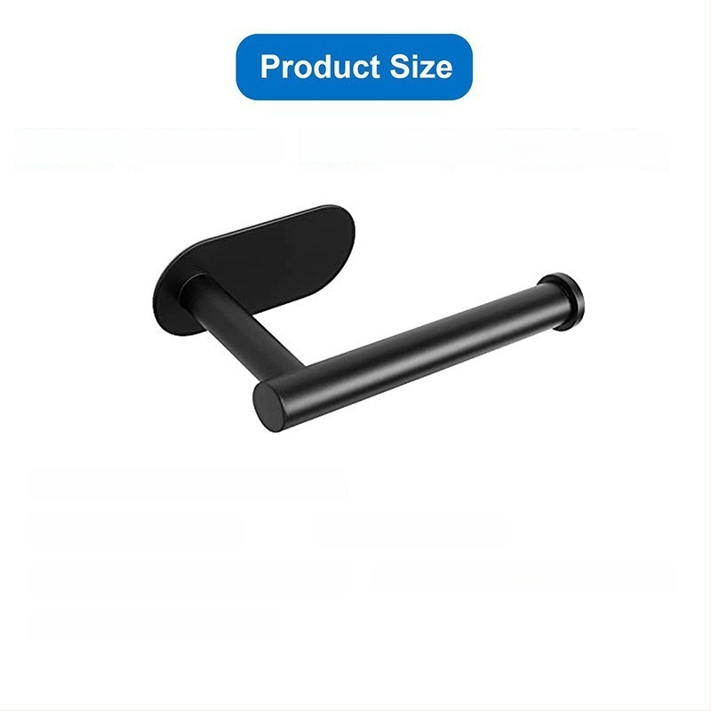 Suport pentru hârtie de bucătărie și toaletă din oțel inox, montaj fără găuri, finisaj spray, design oval, Bangnan