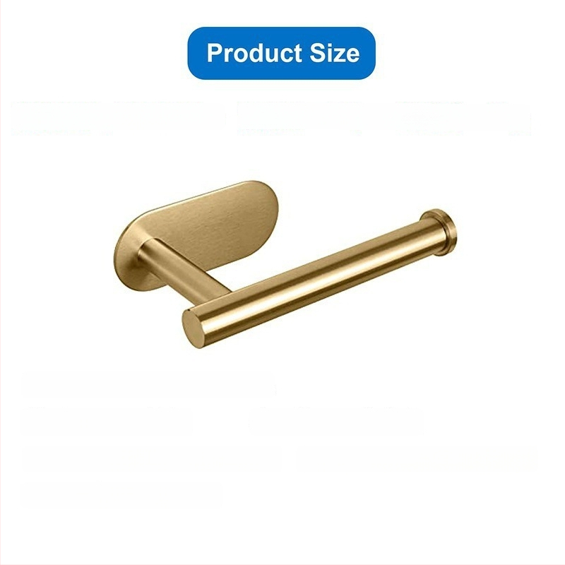 Suport pentru hârtie de bucătărie și toaletă din oțel inox, montaj fără găuri, finisaj spray, design oval, Bangnan