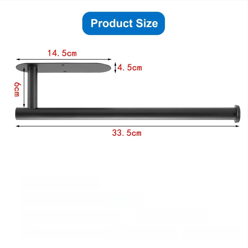 Suport pentru hârtie de bucătărie și toaletă din oțel inox, montaj fără găuri, finisaj spray, design oval, Bangnan