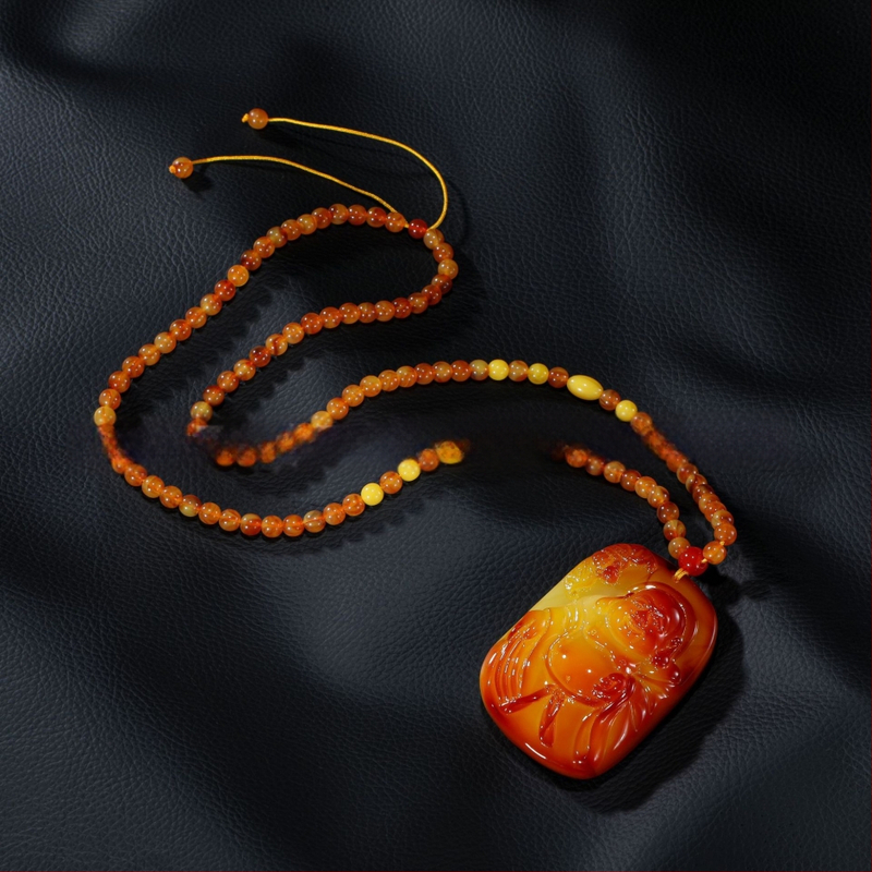 Borostyán sárkány medál a pulóverláncon, golyó lánccal, hosszú uniszex nyaklánc, csepp alakú, vintage stílus