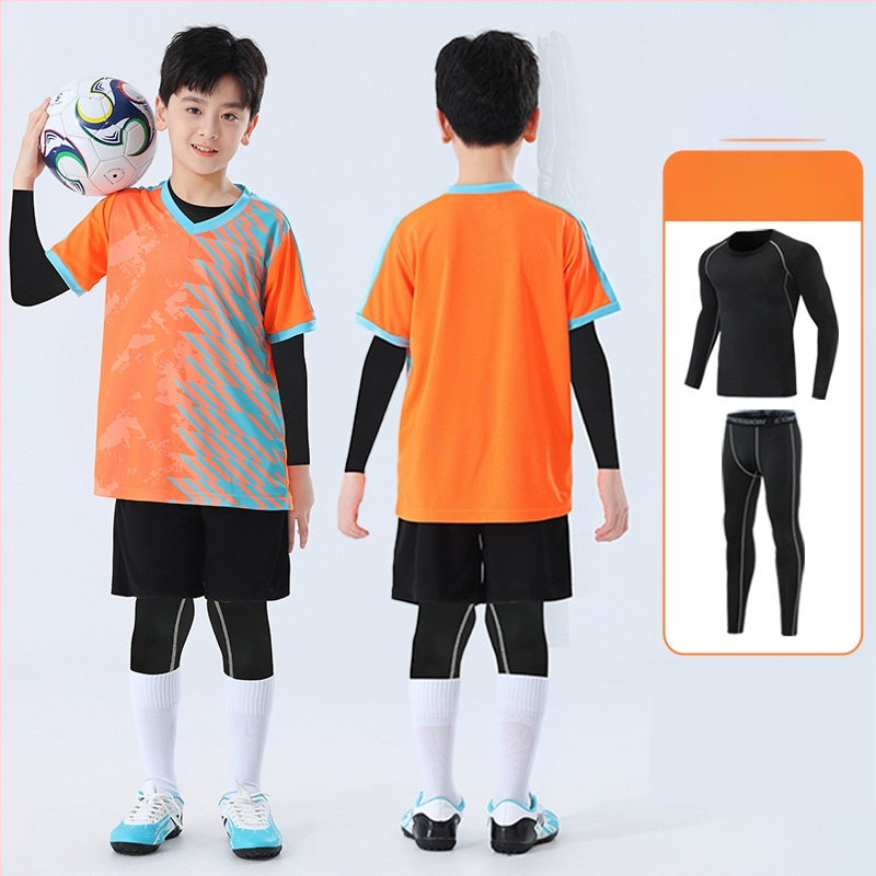 Детски комплект за скачане и тренировки, камуфлажен принт, четири сезона, дълги ръкави, кръгло деколте, бързосъхнещ