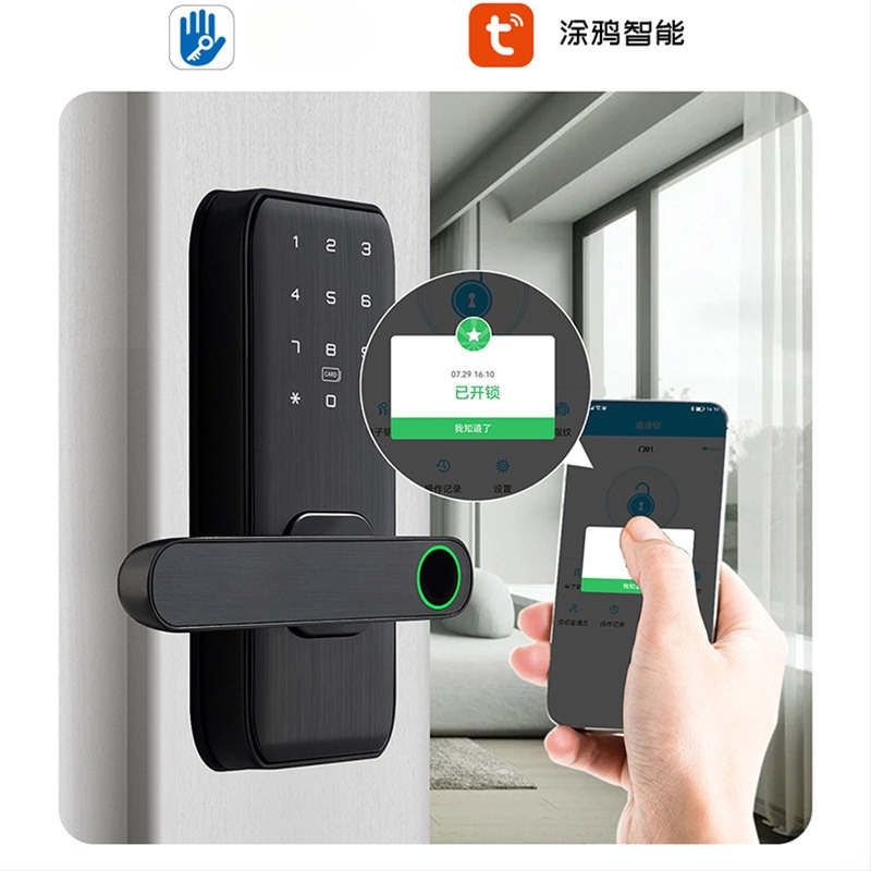 Смарт заключване с пръстов отпечатък за вътрешни дървени врати – модел M1, капацитет отпечатъци 100, време на сканиране <0.01 сек, работна температура -20°C до 60°C, живот 500000 цикъла