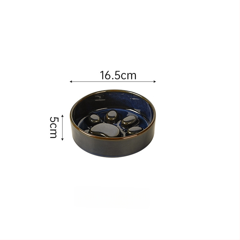 Κεραμικά μπολ κατοικίδιων για γάτες και σκύλους, ιαπωνικού στυλ, ψημένα σε καμίνι, διπλά μπολ με σύστημα αργής πρόσληψης, αντι-πνιγμού και αντι-διαρροών
