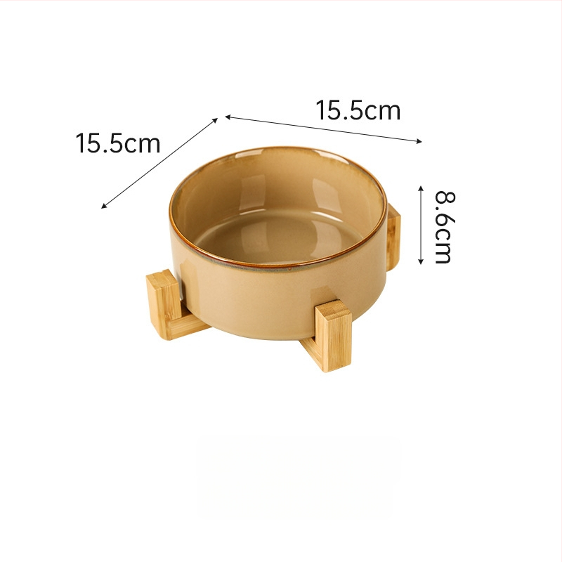 Κεραμικά μπολ κατοικίδιων για γάτες και σκύλους, ιαπωνικού στυλ, ψημένα σε καμίνι, διπλά μπολ με σύστημα αργής πρόσληψης, αντι-πνιγμού και αντι-διαρροών
