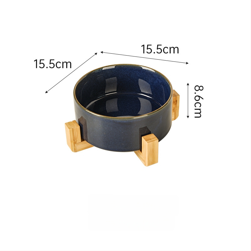 Κεραμικά μπολ κατοικίδιων για γάτες και σκύλους, ιαπωνικού στυλ, ψημένα σε καμίνι, διπλά μπολ με σύστημα αργής πρόσληψης, αντι-πνιγμού και αντι-διαρροών