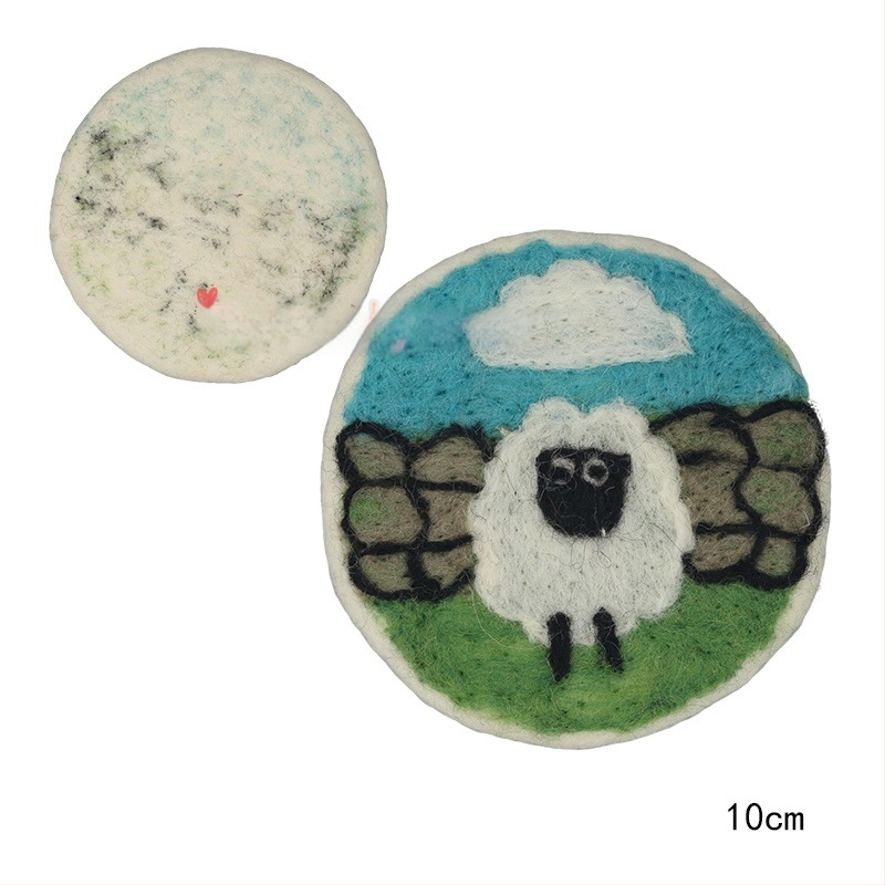 DIY αξεσουάρ κοσμημάτων, φελτ υπόστρωμα ποτηριού με αρνάκι, χειροποίητο, καρτούν στυλ