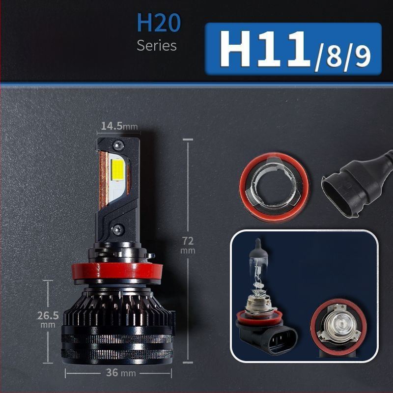 Faruri LED pentru mașină, lumină joasă, compatibile cu H1/4/7/11/9005/9012, 12V, 80–90W