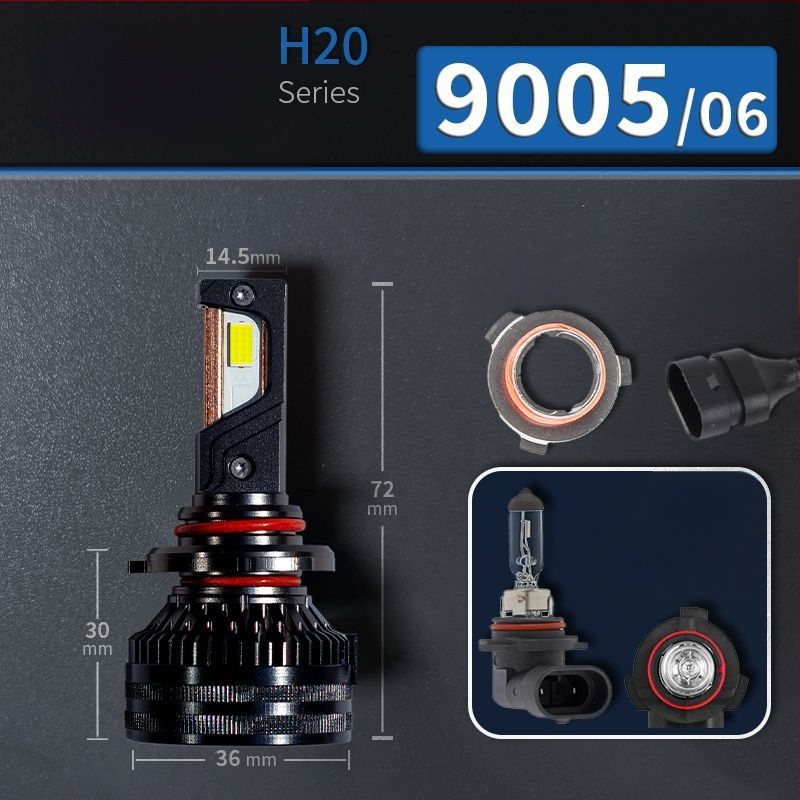 Faruri LED pentru mașină, lumină joasă, compatibile cu H1/4/7/11/9005/9012, 12V, 80–90W