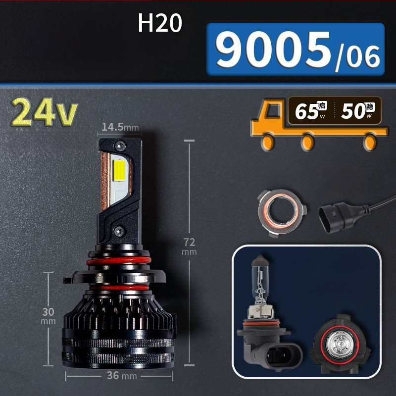 Faruri LED pentru mașină, lumină joasă, compatibile cu H1/4/7/11/9005/9012, 12V, 80–90W