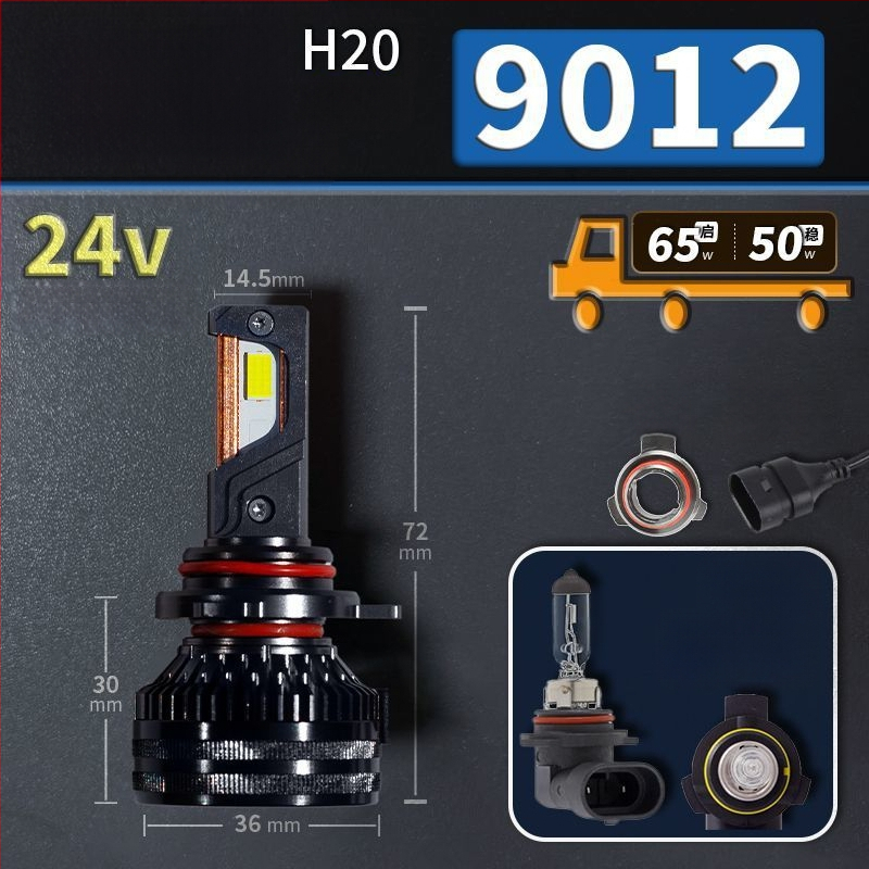 Faruri LED pentru mașină, lumină joasă, compatibile cu H1/4/7/11/9005/9012, 12V, 80–90W