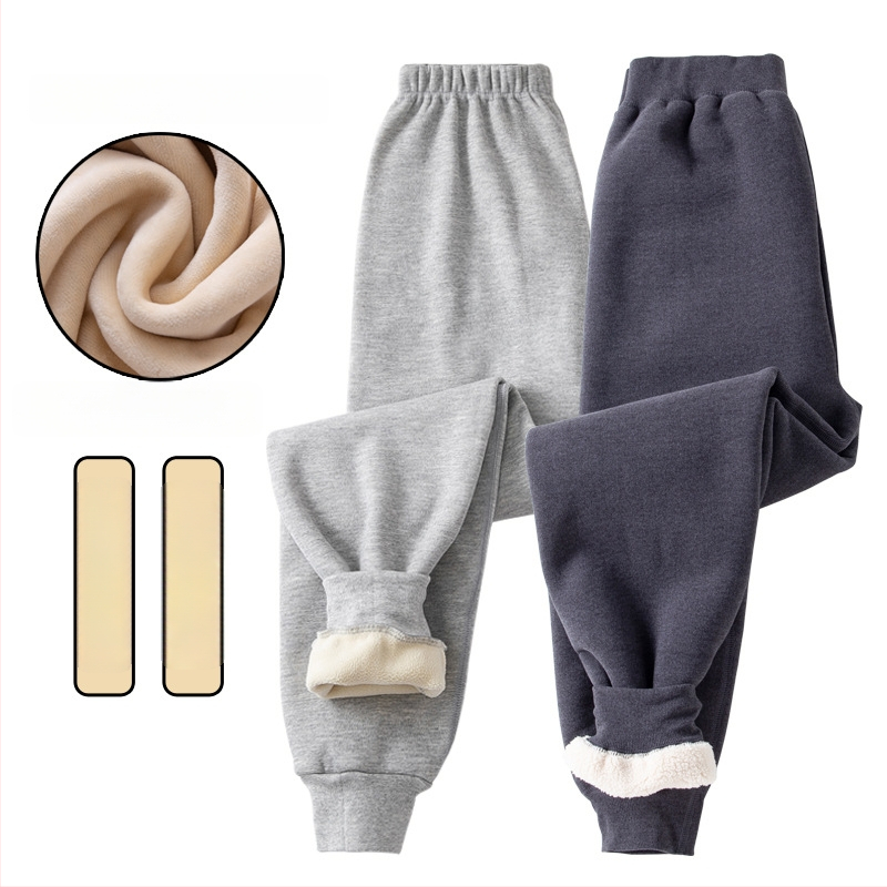 Fiúknak szánt termosz hosszúnadrág fleece béléssel és vastag anyaggal, magas derekú, téli alapréteg, 92% poliészter