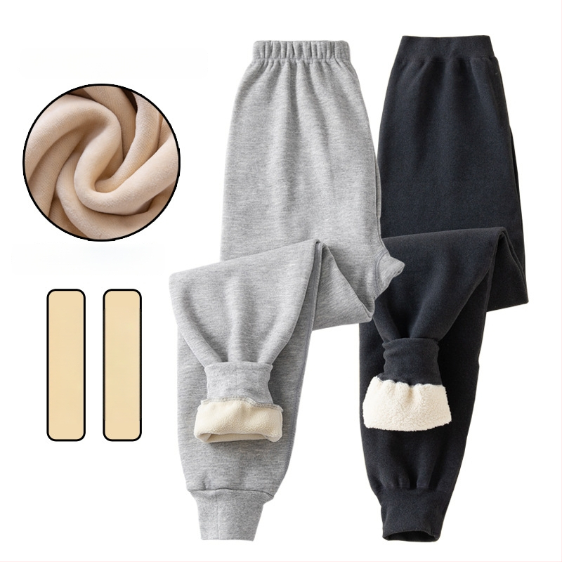 Fiúknak szánt termosz hosszúnadrág fleece béléssel és vastag anyaggal, magas derekú, téli alapréteg, 92% poliészter