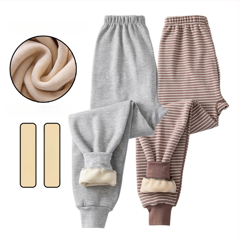 Fiúknak szánt termosz hosszúnadrág fleece béléssel és vastag anyaggal, magas derekú, téli alapréteg, 92% poliészter