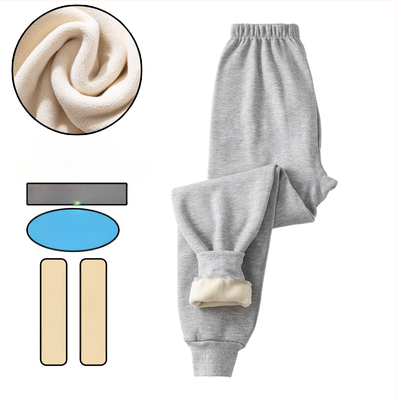 Fiúknak szánt termosz hosszúnadrág fleece béléssel és vastag anyaggal, magas derekú, téli alapréteg, 92% poliészter