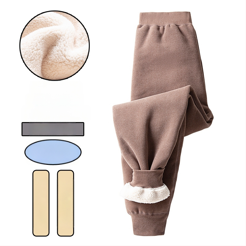 Fiúknak szánt termosz hosszúnadrág fleece béléssel és vastag anyaggal, magas derekú, téli alapréteg, 92% poliészter