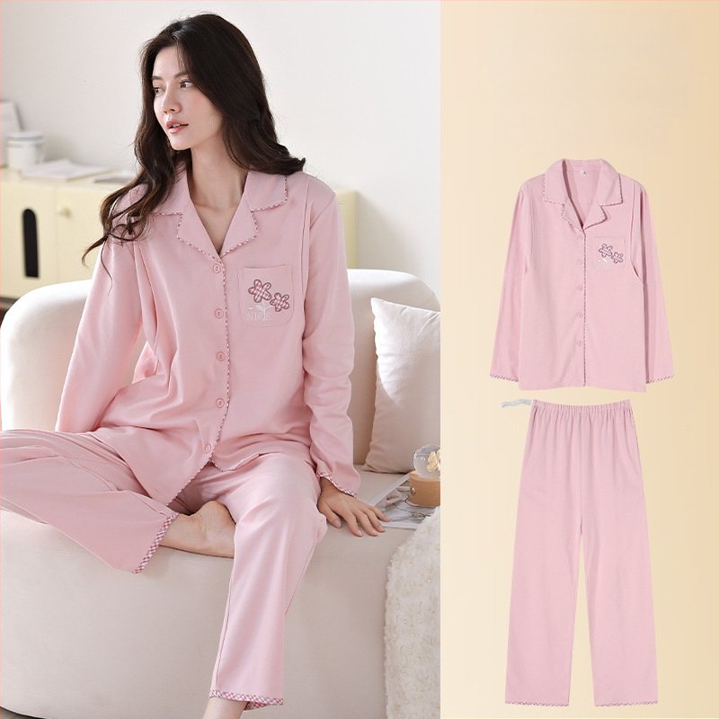 Πιτζάμες εγκύου από modal, στυλ cardigan, μακριά μανίκια, V-λαιμό, αναπνεύσιμες οικιακές πιζάμες για εγκύους