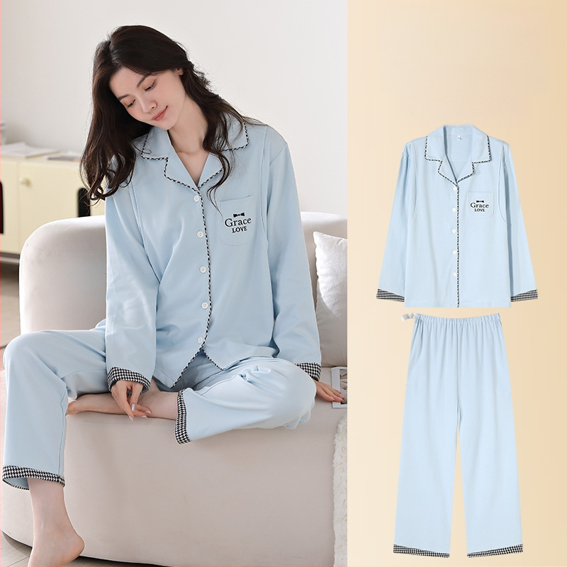 Πιτζάμες εγκύου από modal, στυλ cardigan, μακριά μανίκια, V-λαιμό, αναπνεύσιμες οικιακές πιζάμες για εγκύους