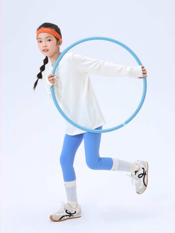 Κοριτσίστικοι κολάν από Lycra με εκτύπωση καρχαρία, υψηλή μέση, αντιβακτηριακό, αθλητικό για γιόγκα, νάιλον/σπαντέξ 75/25, για παιδιά 8 ετών και άνω