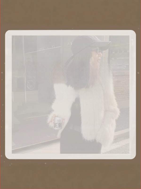 Kožušuch z umelej kožušiny, japonsko-kórejský voľný štýl, V-krk, dlhé rukávy, hlavná tkanina: umelej kožušiny, obsah tkaniny ≥95%