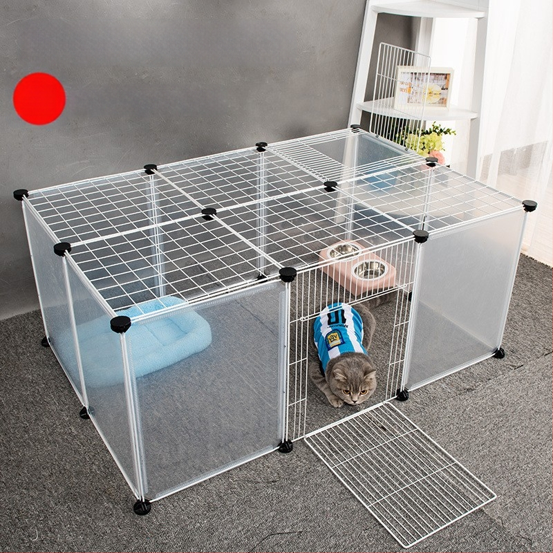 Пластмасова вътрешна ограда за домашни любимци за кучета и зайци с прозрачен панел