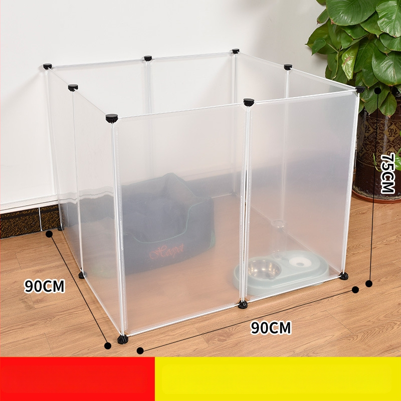 Пластмасова вътрешна ограда за домашни любимци за кучета и зайци с прозрачен панел