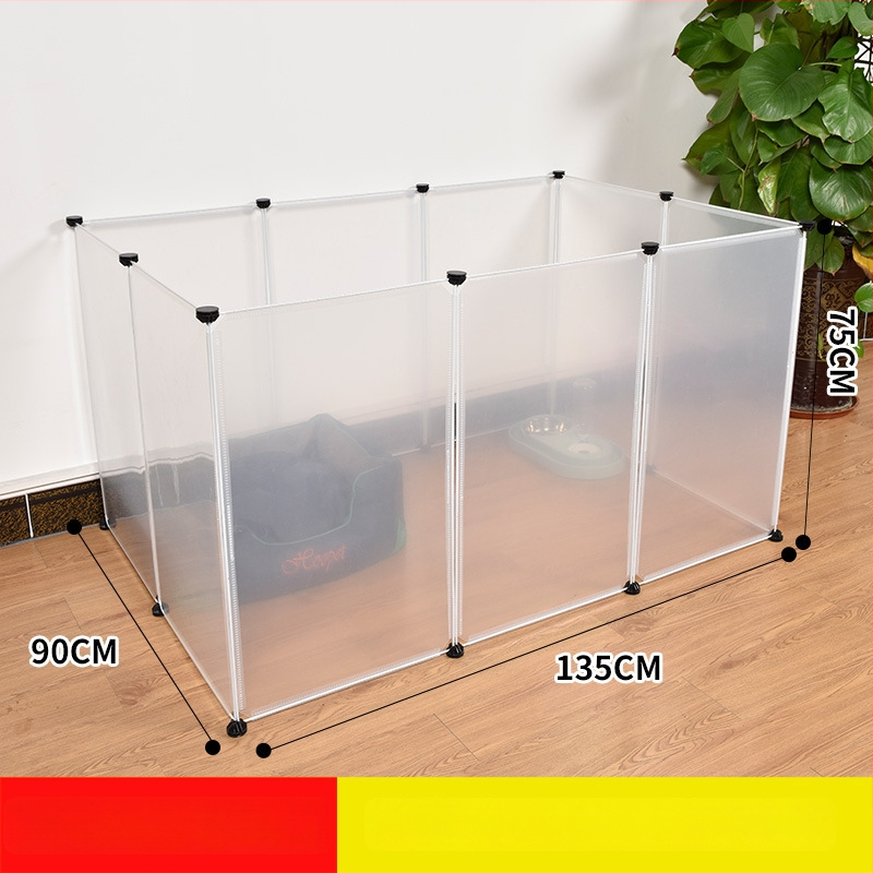 Пластмасова вътрешна ограда за домашни любимци за кучета и зайци с прозрачен панел