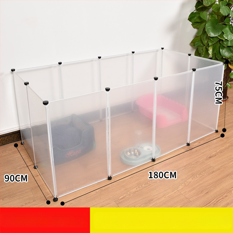 Пластмасова вътрешна ограда за домашни любимци за кучета и зайци с прозрачен панел