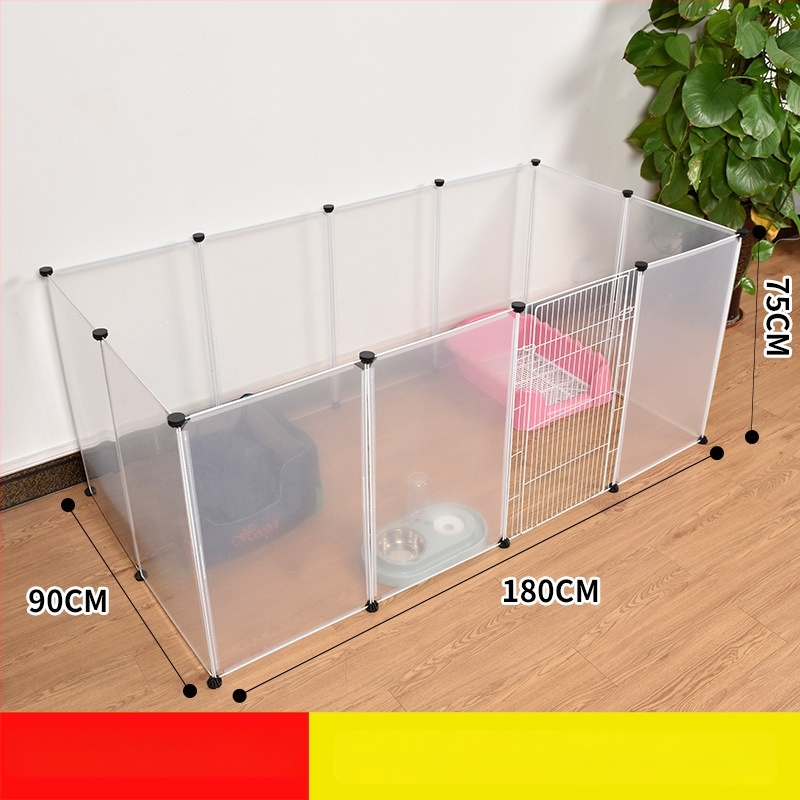 Пластмасова вътрешна ограда за домашни любимци за кучета и зайци с прозрачен панел