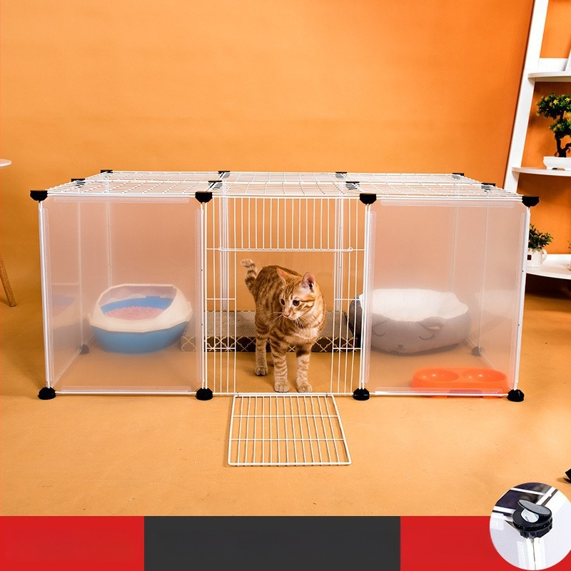 Пластмасова вътрешна ограда за домашни любимци за кучета и зайци с прозрачен панел