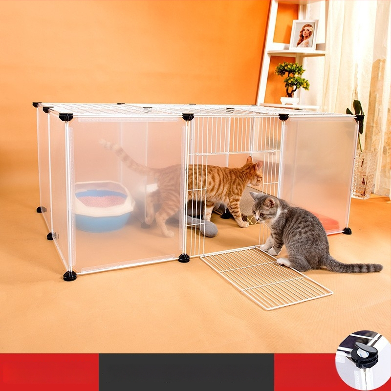 Пластмасова вътрешна ограда за домашни любимци за кучета и зайци с прозрачен панел