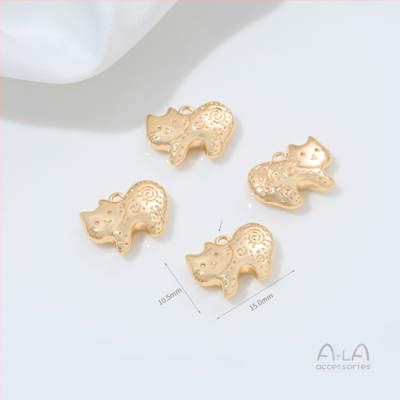 Μενταγιόν – προστασία χρωμάτων 14K χρυσού, κράμα με επικάλυψη ασημί/χρυσό, μοτίβο γάτας, αυθεντικός σχεδιασμός, Φθινόπωρο 2025