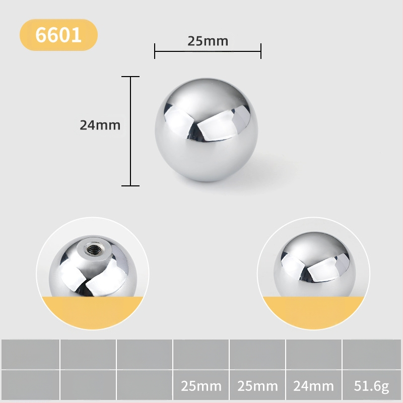 Λαβή πόρτας ντουλάπας — σφαιρική, κράμα ψευδάργύρου, ιταλικό μινιμαλιστικό στυλ, επιφανειακή τοποθέτηση, μοντέλο με μία οπή