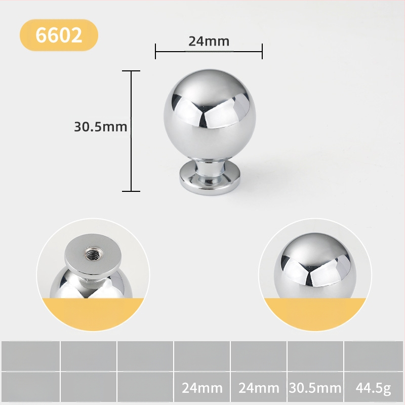 Λαβή πόρτας ντουλάπας — σφαιρική, κράμα ψευδάργύρου, ιταλικό μινιμαλιστικό στυλ, επιφανειακή τοποθέτηση, μοντέλο με μία οπή