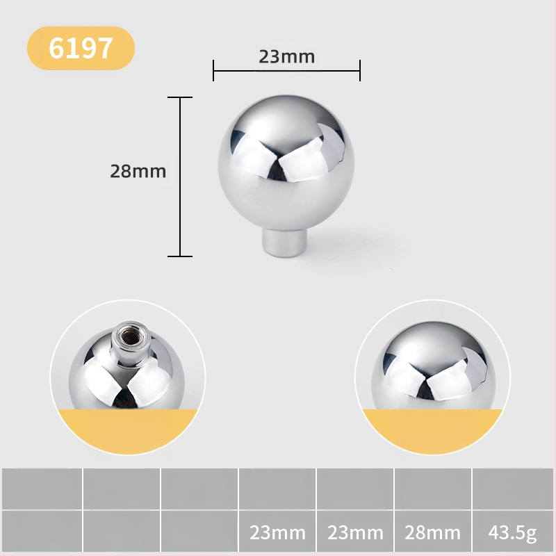 Λαβή πόρτας ντουλάπας — σφαιρική, κράμα ψευδάργύρου, ιταλικό μινιμαλιστικό στυλ, επιφανειακή τοποθέτηση, μοντέλο με μία οπή