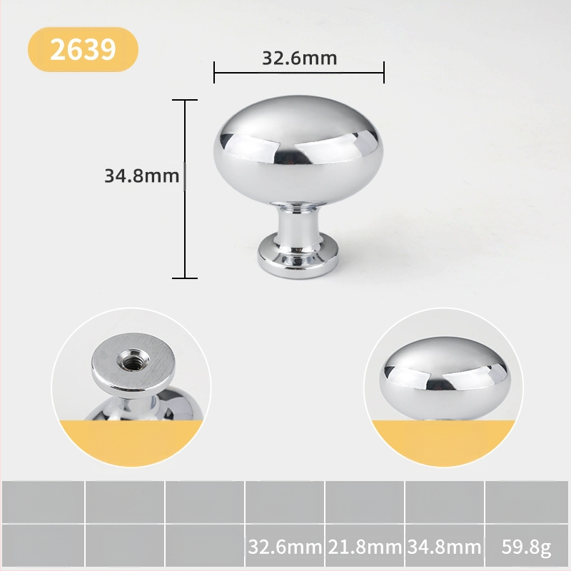 Λαβή πόρτας ντουλάπας — σφαιρική, κράμα ψευδάργύρου, ιταλικό μινιμαλιστικό στυλ, επιφανειακή τοποθέτηση, μοντέλο με μία οπή