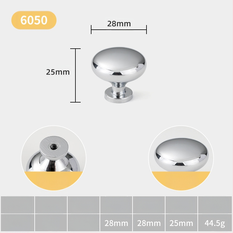 Λαβή πόρτας ντουλάπας — σφαιρική, κράμα ψευδάργύρου, ιταλικό μινιμαλιστικό στυλ, επιφανειακή τοποθέτηση, μοντέλο με μία οπή