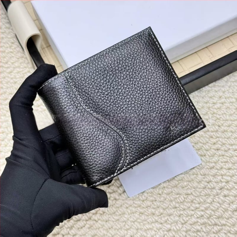 D-brand valódi bőrből készült kártyatartó, rövid modell, gyémántvarrás, kopásálló