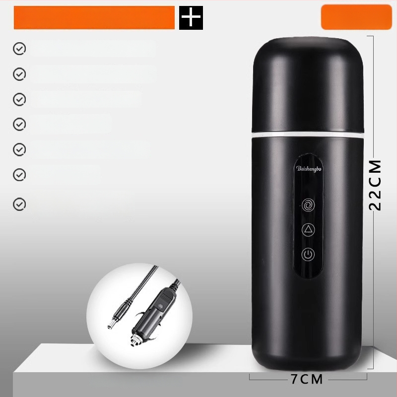 Autóba szerelt masszírozó elektromos vízmelegítő pohár, szigetelés, canvas anyag, teljesítmény 1W