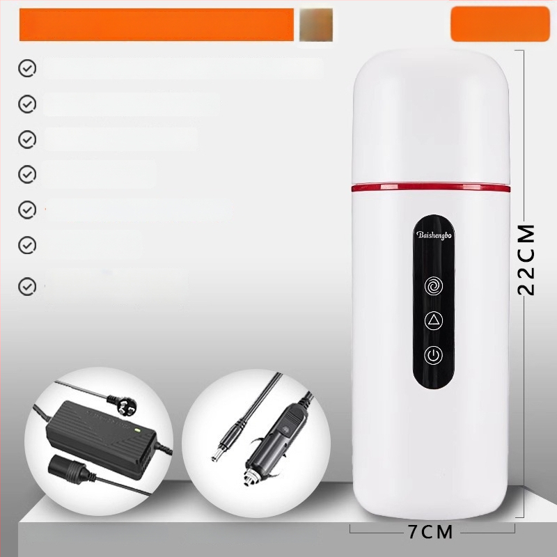 Autóba szerelt masszírozó elektromos vízmelegítő pohár, szigetelés, canvas anyag, teljesítmény 1W