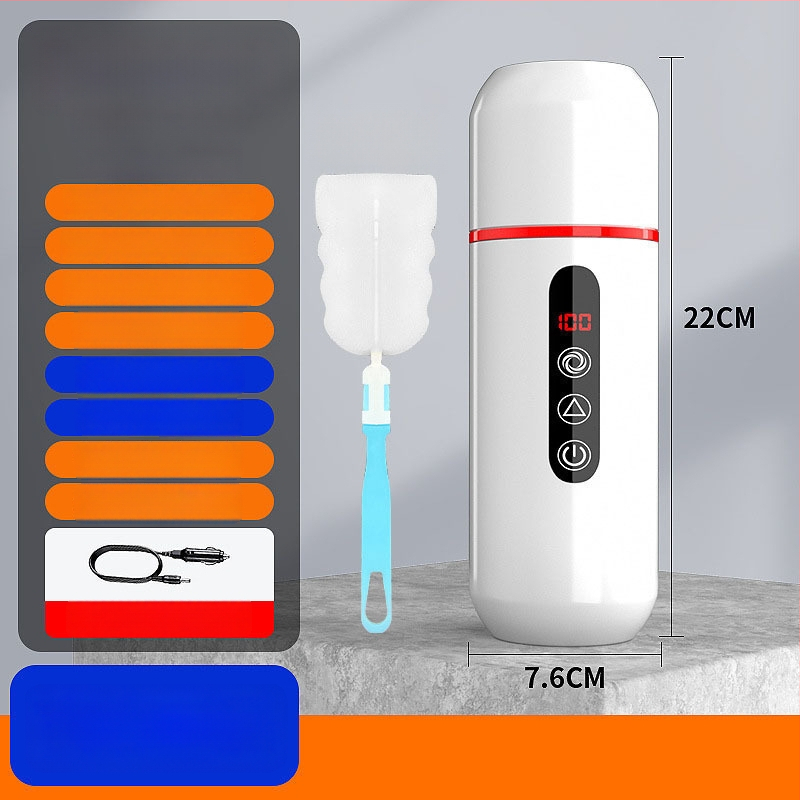 Autóba szerelt masszírozó elektromos vízmelegítő pohár, szigetelés, canvas anyag, teljesítmény 1W