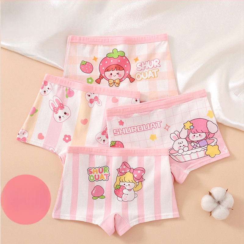 Chiloți pentru fetițe din bumbac, antibacteriali, 95% bumbac, Clasă A de siguranță, model K-29